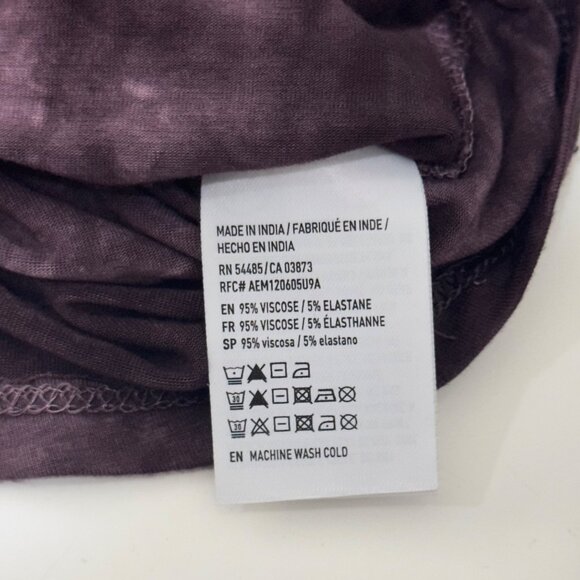 American Eagle Soft & Sexy Tie-Dye Bell Sleeve Wrap Top Blouse Womens M Purple - Picture 7 of 16